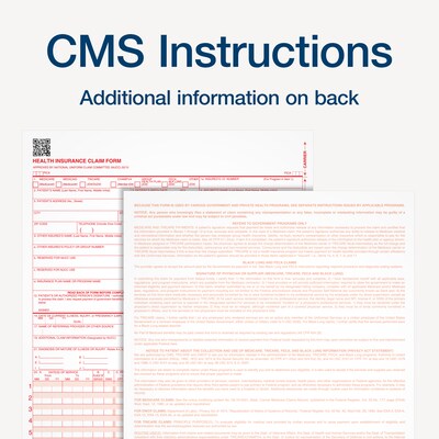 TOPS CMS-1500 Health Insurance Claims, 500/Pack (TOP 50126RV)