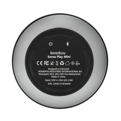 Kooduu Sensa Play Mini 6.25" LED Speaker Lamp with USB Port, Black (1206-01)