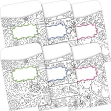 Barker Creek Color Me! In My Garden Peel & Stick Library Pockets, Multi-Design Set, 60/Set (BC3846)