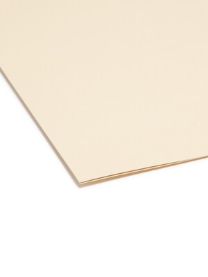Smead WaterShed/CutLess 100% Recycled File Folder, 1/3-Cut Tab, Assorted, Letter Size, Manila, 100/Box(10347)