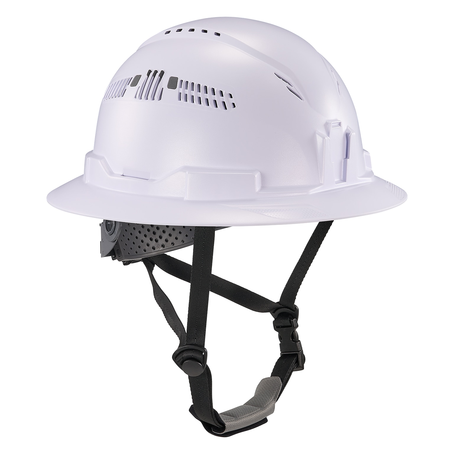 Ergodyne Skullerz 8964 PC-ABS Type II, Class C, 6-point Ratchet Suspension Full Brim Safety Helmet, White (60560)