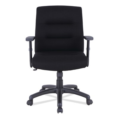 Alera® Kësson Series Height Adjustable Arm Fabric Swivel Computer and Desk Chair, Black (12010-03B)