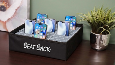 Seat Sack Cell Phone Storage Tray, 12.5" x 12.5" x 4.9", Black (PB036)