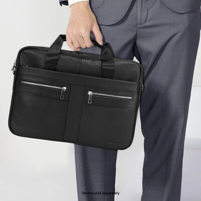 SaharaCase Leather Briefcase, Laptop Compatible, Black (LT00081)