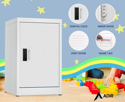 AdirOffice 24"H Single Tier White Storage Locker (ADI629-02-WHI-DL)