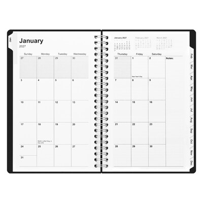 2027 Staples 5" x 8" Weekly & Monthly Planner, Plastic Cover, Black (ST21490-27)