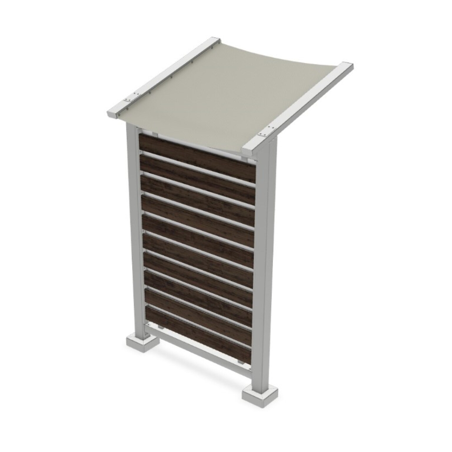 Preserve Outdoor Collaboration Glassboard, Cadet Grey Awning, Walnut Decking, 104 H x 62 W (PSV1FGSSILGRYWL)