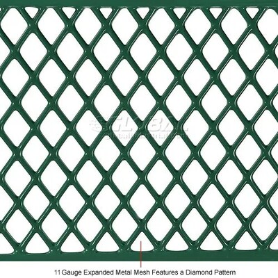 Global Industrial 6' Outdoor Steel Flat Bench, Expanded Metal, Green (277156GN)