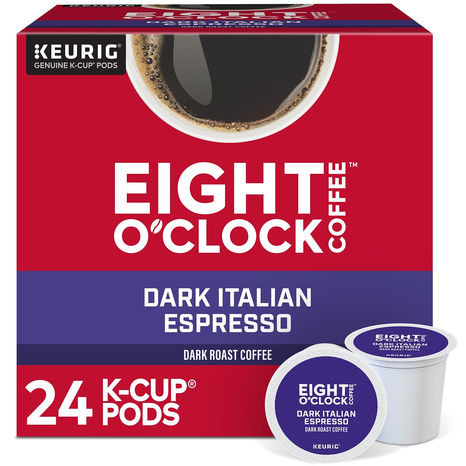 Eight OClock Dark Italian Espresso Keurig® K-Cup® Pods, Dark Roast, 24/Box (6408)