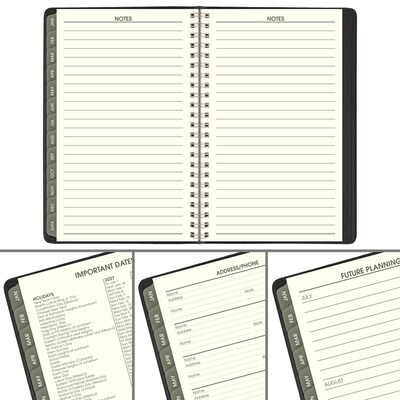 2027 AT-A-GLANCE Recycled 5" x 8" Weekly & Monthly Appointment Book Planner, Faux Leather Cover, Black (70-100G-05-27)