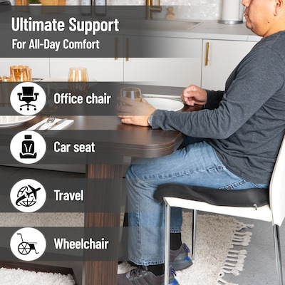 Mind Reader Memory Foam Office Chair Cushion, Black (MEMGEL-BLK)