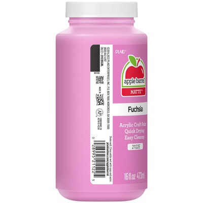 Apple Barrel Acrylic Paint Matte, 16oz., Fuchsia, 3/Pack (APP21122E-3)