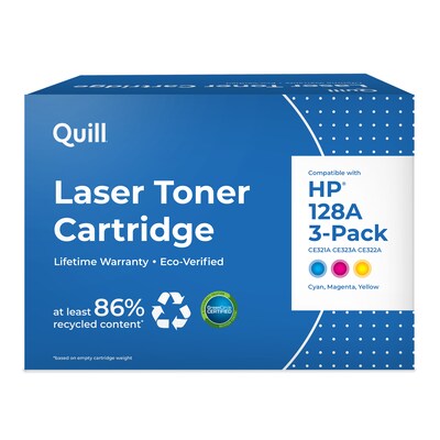Quill Brand® Remanufactured Cyan/Magenta/Yellow Standard Yield Toner Cartridge Replacement for HP 128A (CF371AM), 3/Pack