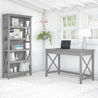 Bush Furniture Key West 48"W Writing Desk, Cape Cod Gray (KWD148CG-03)