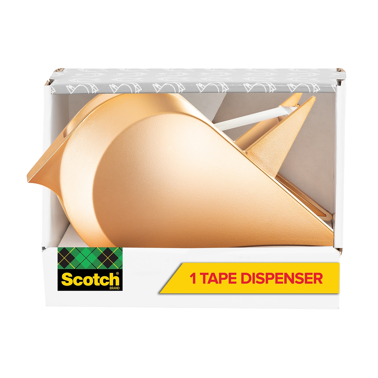 Scotch Bird Desktop Dispenser w/Tape, 5.43 x 4, Gold (C48-BIRD-G)