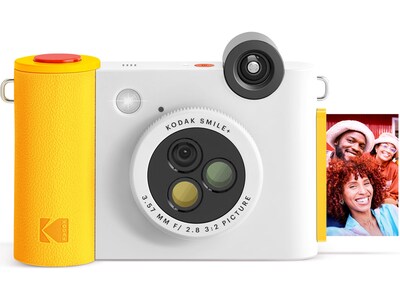 Kodak Smile+ 5 Megapixels Digital Instant Print Camera, White/Yellow (RODSMPCAMW)