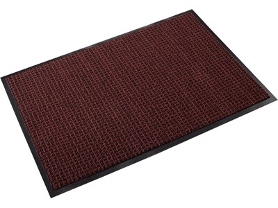 Crown Mats Oxford Wiper Mat, 48 x 72, Burgundy/Black (OX H046BU)