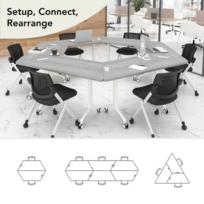 Bush Business Furniture Synergy 72"W Trapezoid Shaped Conference Table, Platinum Gray (SGD172PG)