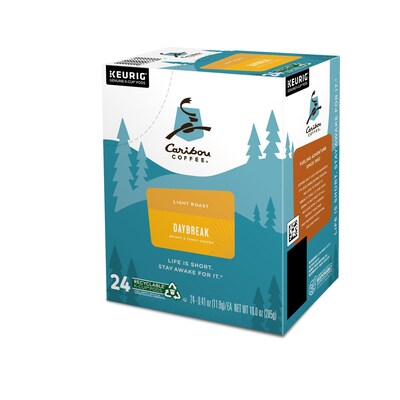 Caribou Coffee Daybreak Morning Blend Coffee Keurig® K-Cup® Pods, Light Roast, 24/Box (6994)