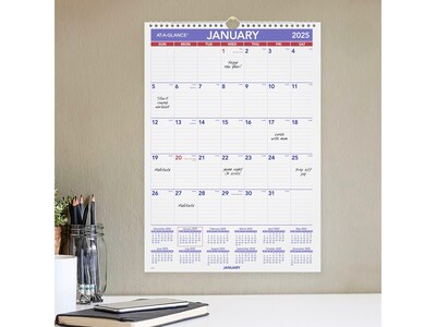 2025 AT-A-GLANCE 12" x 17" Monthly Wall Calendar, (PM2-28-25)
