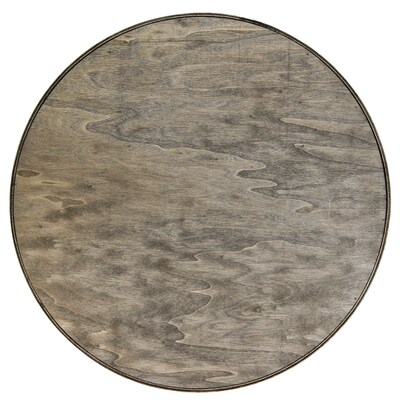 Elegant Designs "Coffee Bar" Decorative 13.75" Round Wood Serving Tray w/ Handles, Rustic Gray Wash (HG2013-RGC)