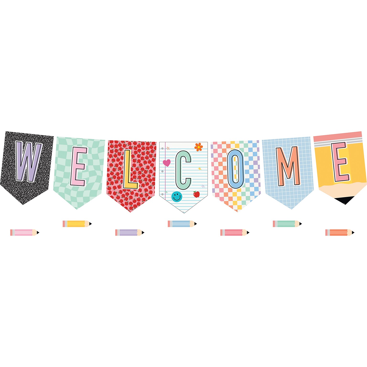 Teacher Created Resources Cool for School Pennants Welcome Bulletin Board Set, 50/Set (TCR9301)