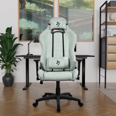 Arozzi Torretta Soft Fabric Ergonomic Racing Gaming Chair, Pearl Green (TORRETTA-SFB-PGN)