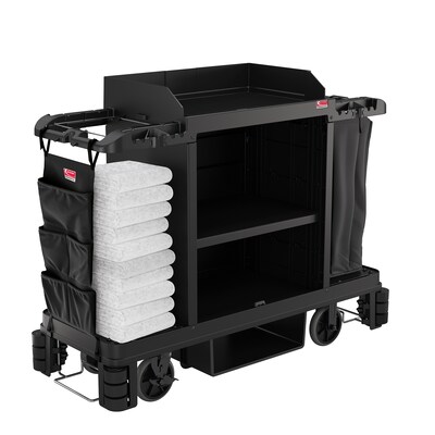 Suncast Commercial Cleaning Cart Bag, Black Polyester (HKCBAG06D)