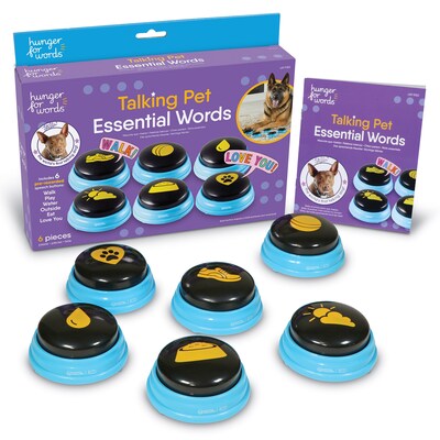 Hunger For Words Talking Pet Essential Words Dog Toy Set, Multicolored, 6 Pieces (LER9352)