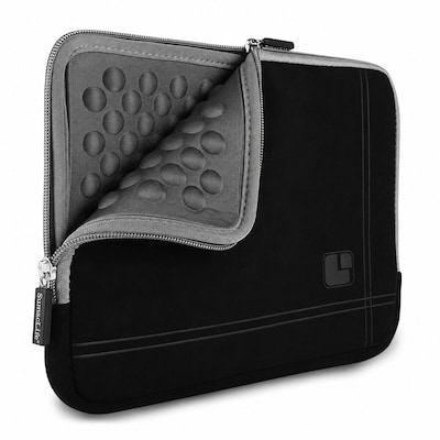 SumacLife 13 Microsuede Laptop Sleeve, Black/Gray (NbkLea679)