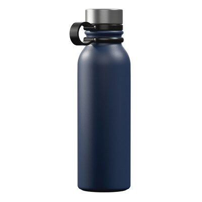 Outdoors Professional Stainless Steel Double-Walled Vacuum-Insulated Travel Bottle, 20 oz., Navy Blue (OUTD9263)