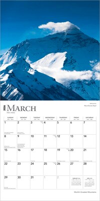 2026 BrownTrout World's Greatest Mountains 12" x 12" Monthly Wall Calendar (9798330704729)