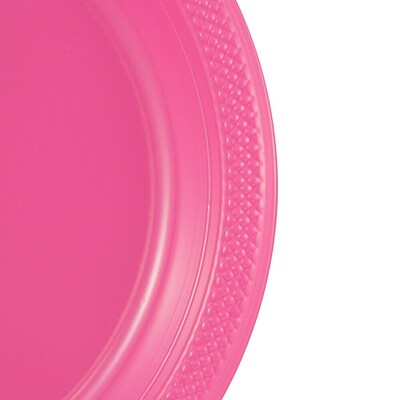 JAM Paper 7" Plastic Plates, Fuchsia Pink, 80/Pack (2255320680g)