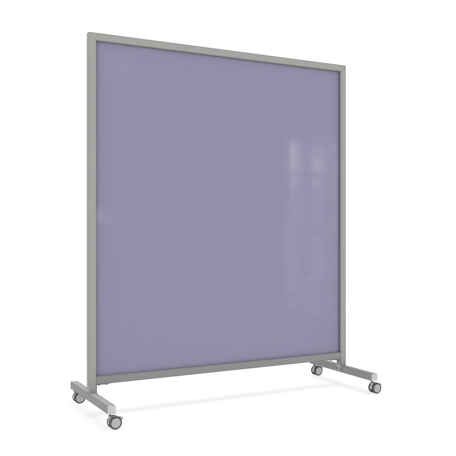 Ghent EZ Glass Mobile Dry-Erase Whiteboard, Aluminum Frame, 75H x 62W, Grape (EZ1NA7562GP)
