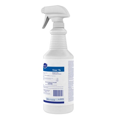 Diversey Virex TB Disinfectant Cleaner, RTU, Lemon Scent, 32 oz., 12/Carton (04743.)