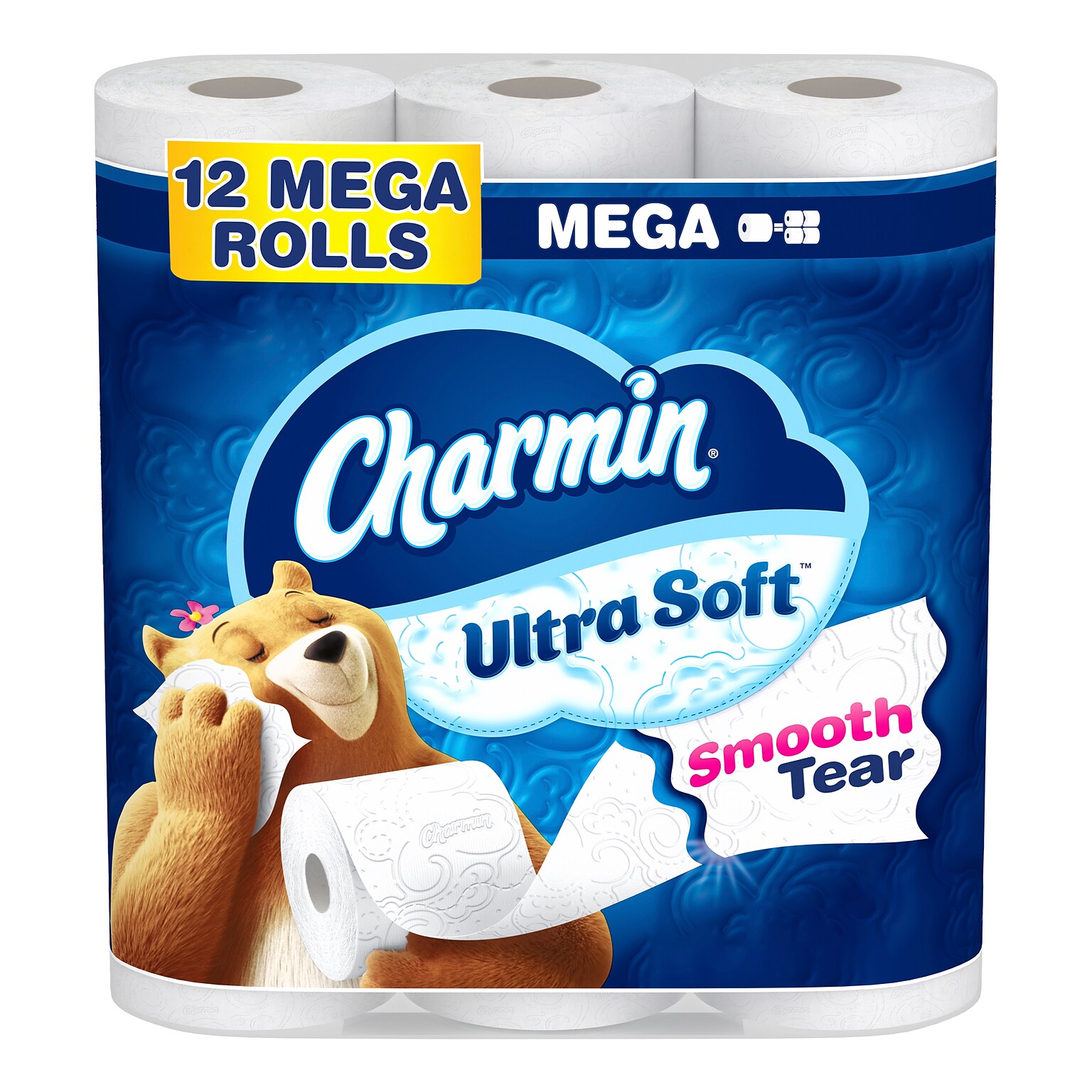 Charmin Ultra Soft Mega Toilet Paper, 2-ply, White, 224 Sheets/Roll, 12 Rolls/Case (88135/61789)