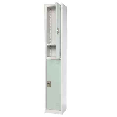 AdirOffice 72" 2-Tier Misty Green Storage Locker, 4/Pack (ADI629-202-MGRN-PKG-4)