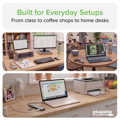 Plugable 9-Port USB-C Hub, Gray (USBC-9IN1E)