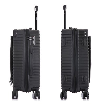 DUKAP Tour 20" Hardside Carry-On Suitcase, 4-Wheeled Spinner, TSA Checkpoint Friendly, Black (DKTOU00S-BLK)