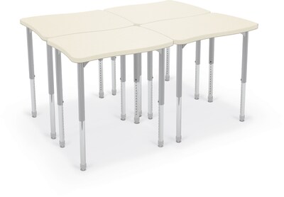 MooreCo Hierarchy Creator Desk, 32W x 22D, Neutral Weft/Platinum Base (703673562973)