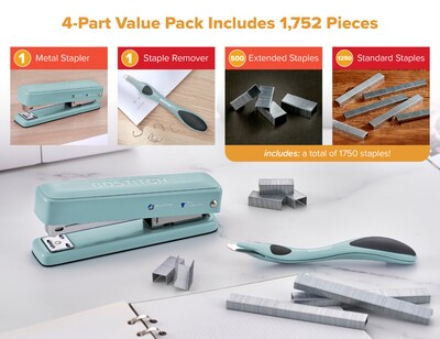 Bostitch Office Titan Heavy Duty Desktop Stapler, 50-Sheet Capacity, Staples Included, Sage (B615-SGE-VP)
