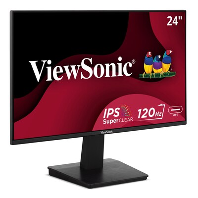 ViewSonic 24" 1080p 120Hz LED Monitor with HDMI, VGA, USB-C, Black, 4-Port USB Hub (VA2448-MHU)