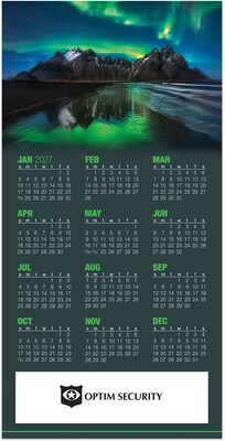 Custom Northern Lights Tri-Fold Calendar Card