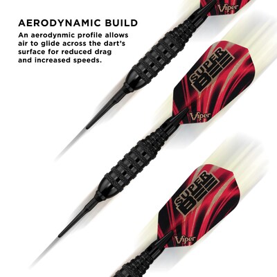 Viper Super Bee Black Soft Tip Darts, 16 Grams (20-1203-16)
