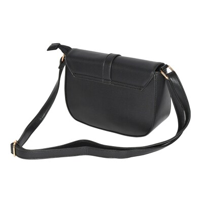 Nicci Cross-Body Bag with Buckle, Black (CBM2304450-BLK)