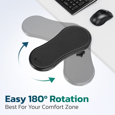 Purely E5620 Ergonomic Arm Rest/Elbow Support for Desk, 180° Adjustable Computer Desk Support Extender, Black (PARE5620)