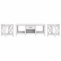Bush Furniture Key West 47 x 24 Coffee Table with 2 End Tables, Pure White Oak (KWS023WT)