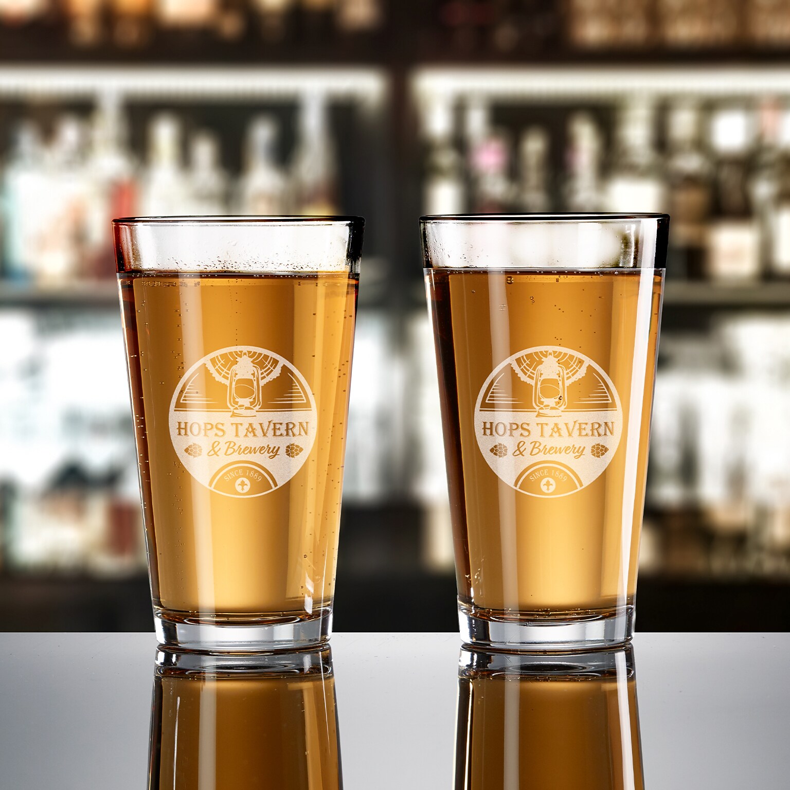 POD ETCHED PINT GLASS 16 OZ.