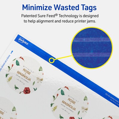 Avery 2" Diameter  Blank Price & Merchandise Tags, White, 120/Carton (95290-GWT10)