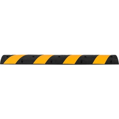 Global Industrial 72 Portable Rubber Speed Bump, Black w/ Yellow Stripes (708109)